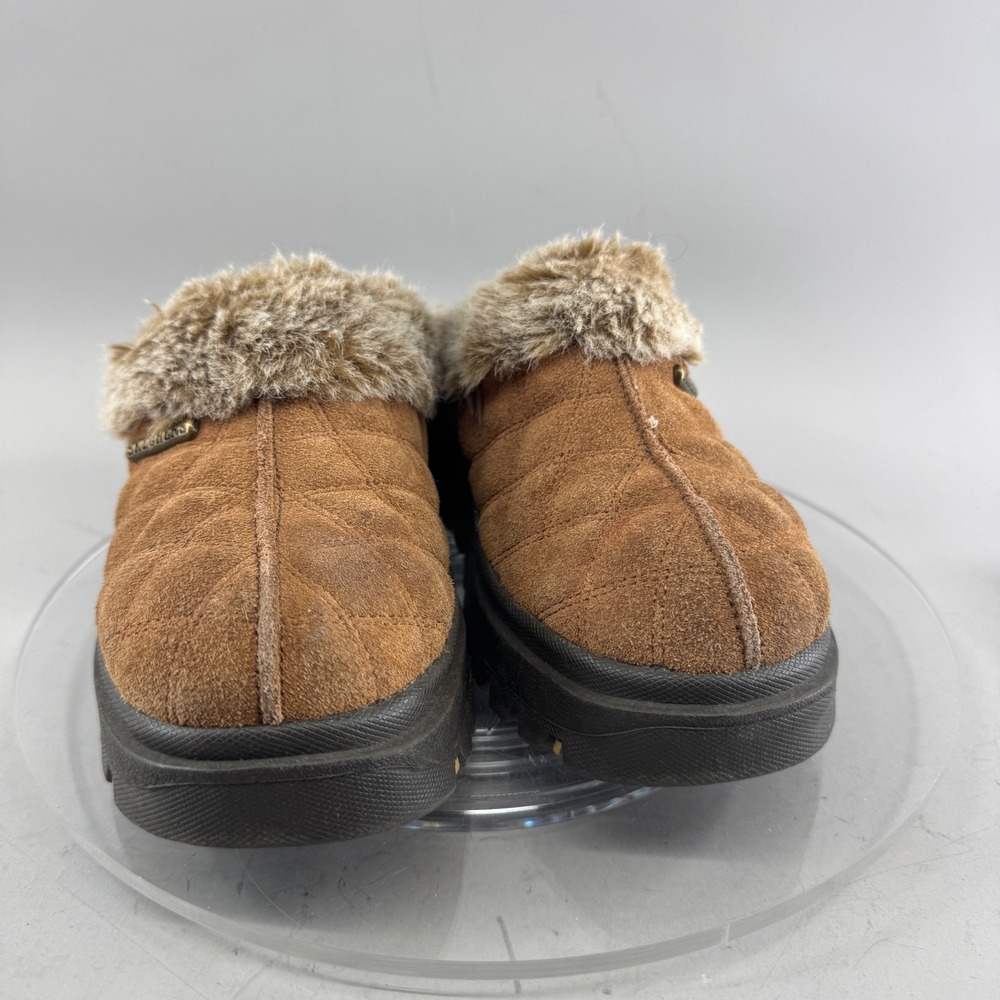 Skechers Womens Jammers Quilted Suede Faux Fur Platform Clogs Brown 7.5 46330 - Picture 2 of 13